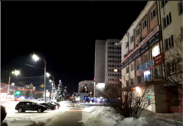 A shot taken at night